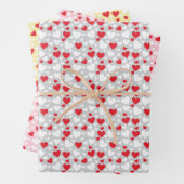 Feuille De Papier Cadeau Hearts Pattern custom backgrounds Wrapping Paper (En situation)