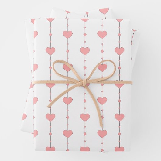Feuille De Papier Cadeau Heartstrings in Pink (En situation)