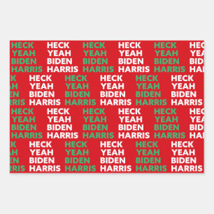 Feuille De Papier Cadeau Heck Ouais Biden Harris Couleurs personnalisées R