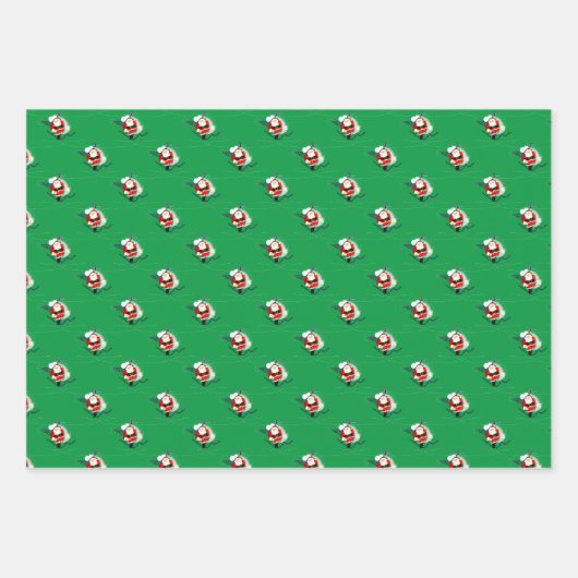 Feuille De Papier Cadeau Hélicoptère père Noël (Devant)