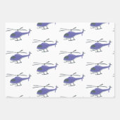 Feuille De Papier Cadeau Hélicoptère volant mignon (Devant)