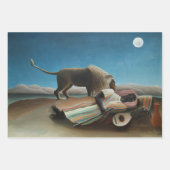 Feuille De Papier Cadeau Henri Rousseau Dormir Gitan Lion Peinture (Devant)
