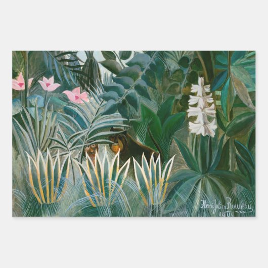 Feuille De Papier Cadeau Henri Rousseau - La jungle équatoriale (Devant)