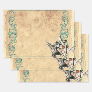 Feuille De Papier Cadeau Herald White Rabbit Alice au pays des merveilles