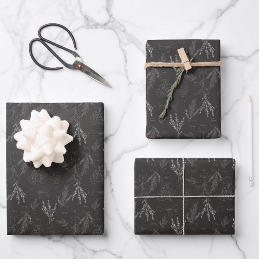 Feuille De Papier Cadeau Herb Basil Thyme Plante Gardener (Recto)