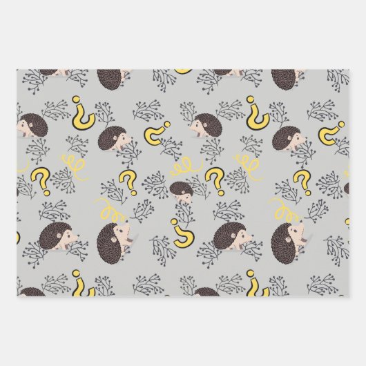 Feuille De Papier Cadeau hérisson (Devant 2)
