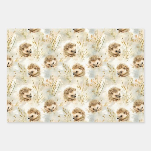 Feuille De Papier Cadeau Hérisson de bébé (Devant 3)