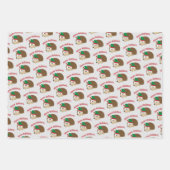 Feuille De Papier Cadeau Hérisson de Noël (Devant 2)