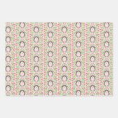 Feuille De Papier Cadeau Hérisson floral mignon (Devant 2)