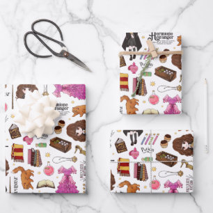 Feuille De Papier Cadeau Hermione Granger aquarelle magique