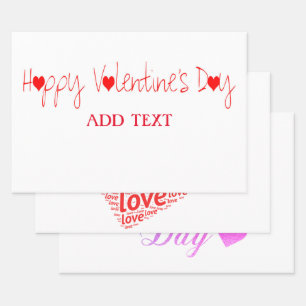 Feuille De Papier Cadeau Heureuse Sainte-Valentin, beaucoup d'amour