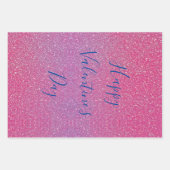 Feuille De Papier Cadeau Heureuse Sainte-Valentin Glittery Rose or rose (Devant)