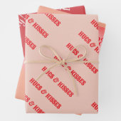 Feuille De Papier Cadeau Heureuse Sainte-Valentin Hugs & Kisses Aimer Perso (En situation)