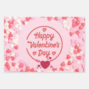 Feuille De Papier Cadeau Heureuse Sainte-Valentin tellement de coeurs