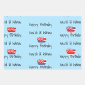 Feuille De Papier Cadeau Heureux. Anniversaire en Hawaï (Devant)