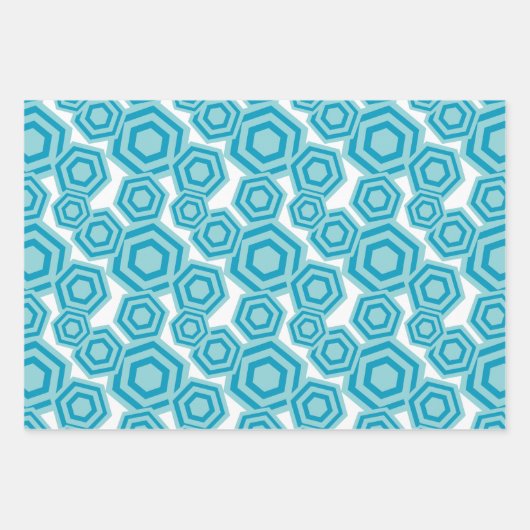 Feuille De Papier Cadeau Hexagons (Devant 2)