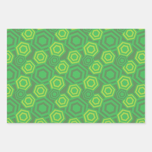 Feuille De Papier Cadeau Hexagons (Devant)