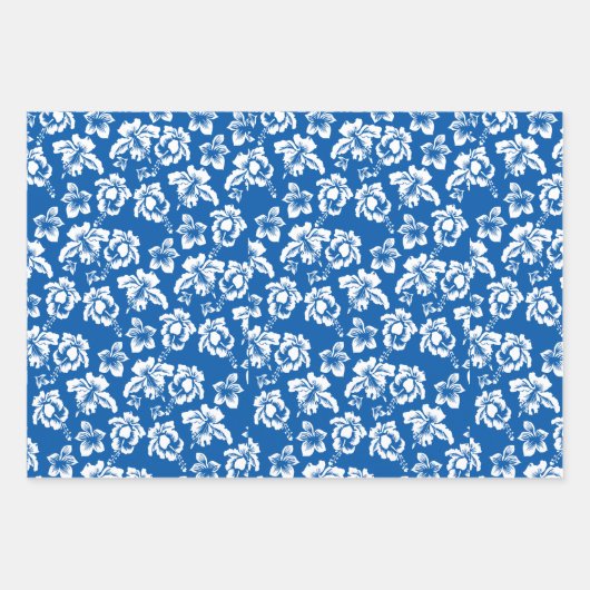Feuille De Papier Cadeau Hibiscus bleu hawaïen Flowe (Devant)
