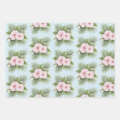 Feuille De Papier Cadeau Hibiscus bleu tropical Mariage floral (Devant 3)