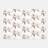 Feuille De Papier Cadeau Hibiscus bleu tropical Mariage floral (Devant 2)