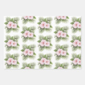 Feuille De Papier Cadeau Hibiscus bleu tropical Mariage floral (Devant)