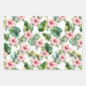 Feuille De Papier Cadeau Hibiscus rose tropical (Devant)