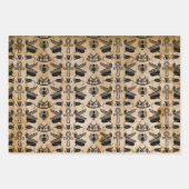 Feuille De Papier Cadeau Hiéroglyphes égyptiens anciens enveloppant des feu (Devant)