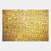 Feuille De Papier Cadeau Hiéroglyphes égyptiens anciens enveloppant un jeu  (Devant)