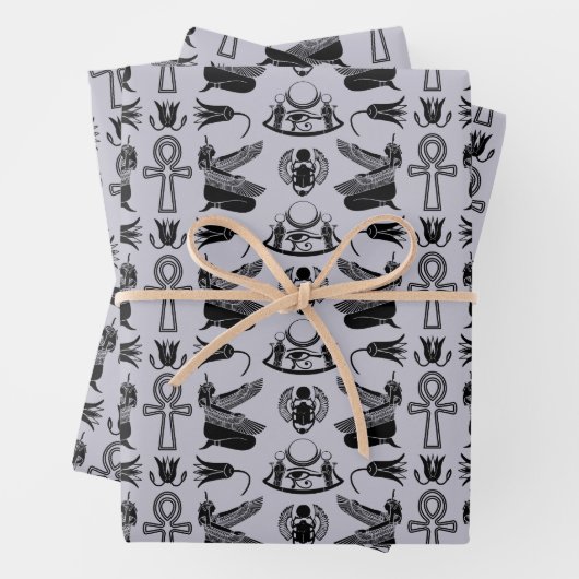 Feuille De Papier Cadeau Hiéroglyphes égyptiens antiques (En situation)