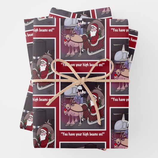 Feuille De Papier Cadeau High Beams Holiday Wrapping Paper Sheet (En situation)