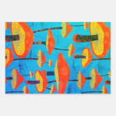 Feuille De Papier Cadeau Hippie Dreamy Retro Vibe Enchanter Champignons (Devant)