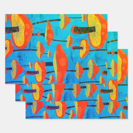 Feuille De Papier Cadeau Hippie Dreamy Retro Vibe Enchanter Champignons (Lot)