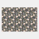 Feuille De Papier Cadeau Hippie Halloween Skulls et Fleurs Motif (Devant 2)