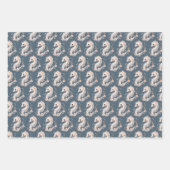Feuille De Papier Cadeau Hippocampe mignon (Devant 3)