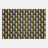 Feuille De Papier Cadeau Hippocampe Polygonal Or (Devant 3)