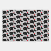 Feuille De Papier Cadeau Hippopotames de Noël (Devant 2)