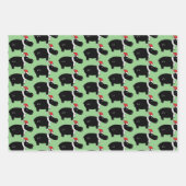 Feuille De Papier Cadeau Hippopotames de Noël (Devant)