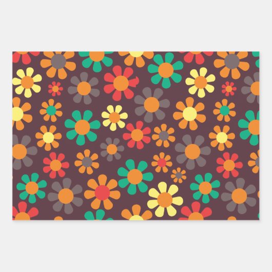 Feuille De Papier Cadeau Hippy Flower Daisy (Devant)