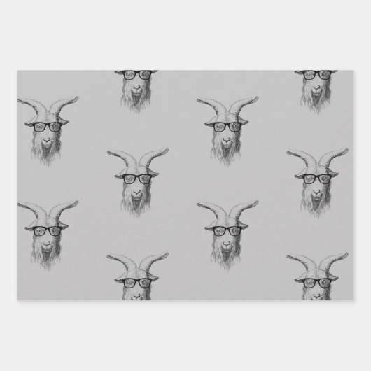 Feuille De Papier Cadeau Hipster goat (Devant)
