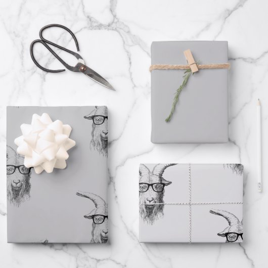 Feuille De Papier Cadeau Hipster goat (Recto)