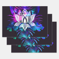 Hipster Retro Tech Turquoise Lotus Lotus Fleur Feu