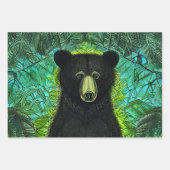 Feuille De Papier Cadeau Histoire amusante Petit ours noir (Devant 3)