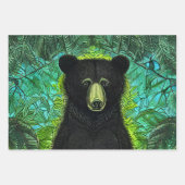 Feuille De Papier Cadeau Histoire amusante Petit ours noir (Devant 2)