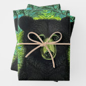 Feuille De Papier Cadeau Histoire amusante Petit ours noir (En situation)