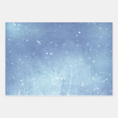 Feuille De Papier Cadeau Hiver bleu Parties scintillant de neige Ciel Noël  (Devant 3)