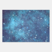 Feuille De Papier Cadeau Hiver bleu Parties scintillant de neige Ciel Noël  (Devant 2)