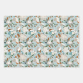 Feuille De Papier Cadeau Hiver Magnolia Floral Blue Grey (Devant 3)