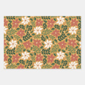 Feuille De Papier Cadeau Hiver Moderne Arbres Rétro Noël (Devant)