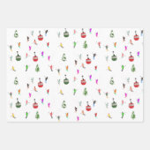 Feuille De Papier Cadeau Hiver Skieurs de descente Motif de ski (Devant)