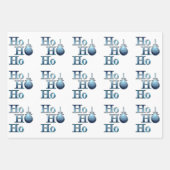 Feuille De Papier Cadeau Ho ! Ho ! Ho ! Art de Noël (Devant)